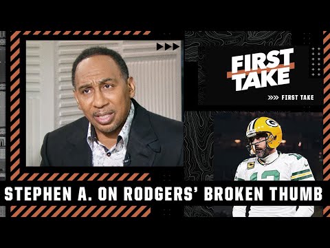Stephen A. reacts to Rodgers playing with a broken thumb 😳 | First Take