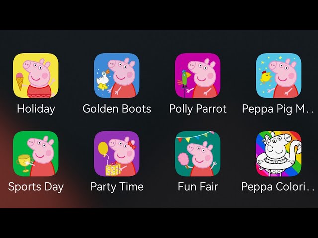 Peppa Pigs Holiday - Golden Boots / Peppa Pig Polly Parrot - Happy Chicken / Sports Day - Fun Fair