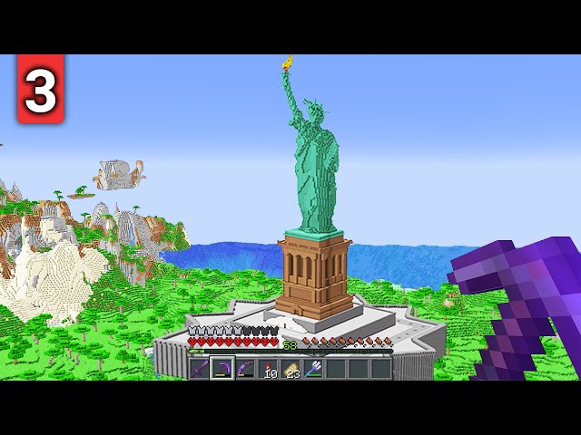 Building The Statue Of Liberty In Minecraft Hardcore