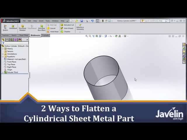 SOLIDWORKS Tutorial: 2 Ways to Flatten a Cylindrical Sheet Metal Part