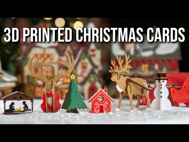 5 Multicolored 3D Printed Christmas Cards