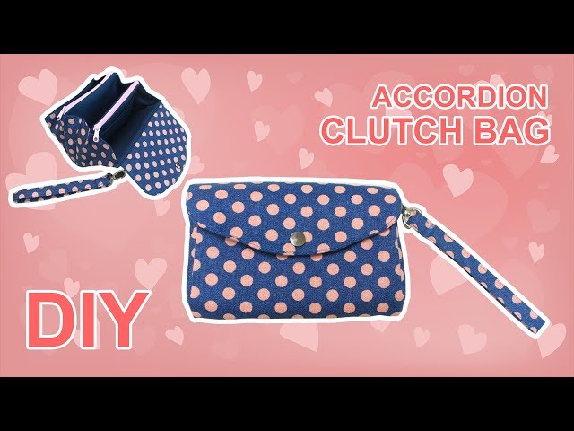 How to make an accordion clutch bag | DIY wallet #sewingtimes