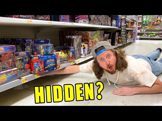 Searching For HIDDEN Pokemon Cards Under A Walmart Shelf!