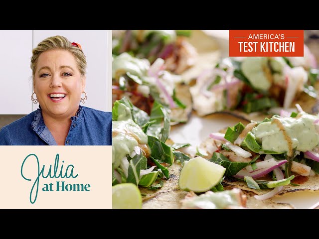 How to Make Salmon Tacos with Super Slaw | Julia at Home