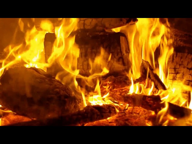 [10 Hours] Burning Logs Close Up - Video & Audio [1080HD] SlowTV