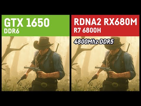 GTX 1650 vs. Radeon RX 680m (RDNA 2) in 1080p // Laptop