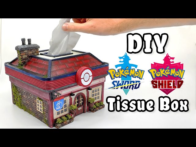How to make a Pokémon Center Tissue Box // DIY Craft, tabletop RPG terrain