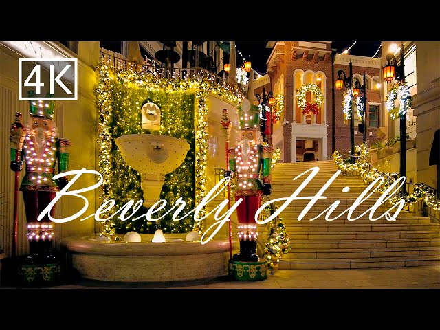 [4K] 🎄 Rodeo Drive Beverly Hills, California Christmas Walking Tour