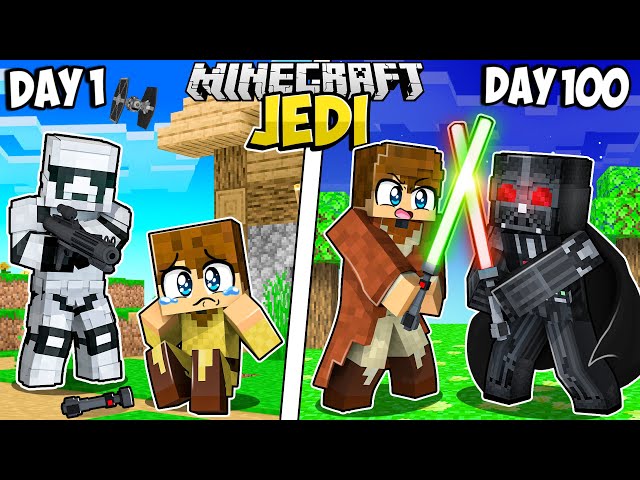 I Survived 100 Days as a JEDI in Minecraft
