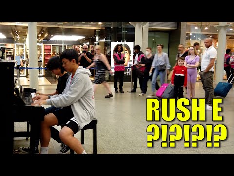 BRAVE or INSANE? Playing RUSH E Four Hands in Public By Ear | Cole Lam 15 Years Old