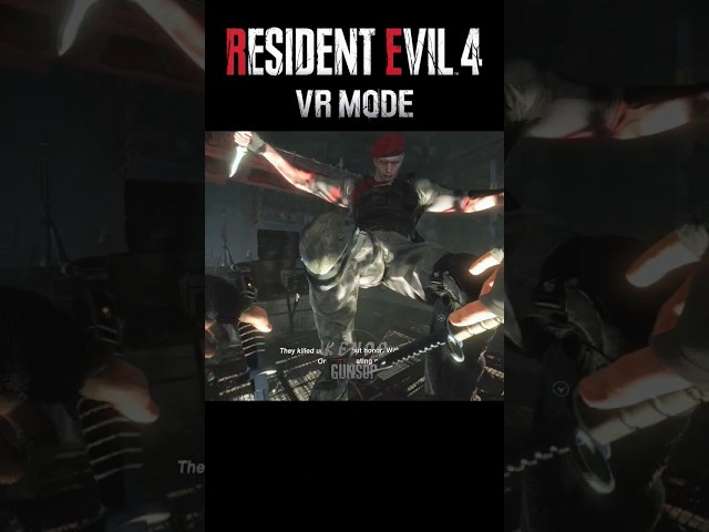 Krauser Dual-Knives Boss Fight - RESIDENT EVIL 4 REMAKE VR Mode Gameplay #residentevil4 #gaming