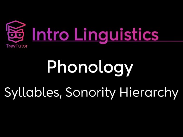 [Introduction to Linguistics] Syllable Structure, Sonority Hierarchy
