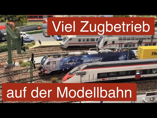 Viel Zugbetrieb auf der Modelleisenbahn Oktober 2023