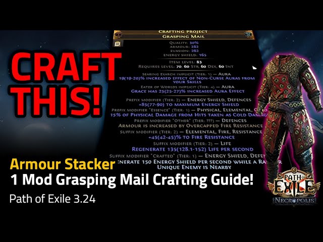 1 Mod Grasping Mail Crafting Guide! (Armour Stacker Chest) - Path of Exile 3.24