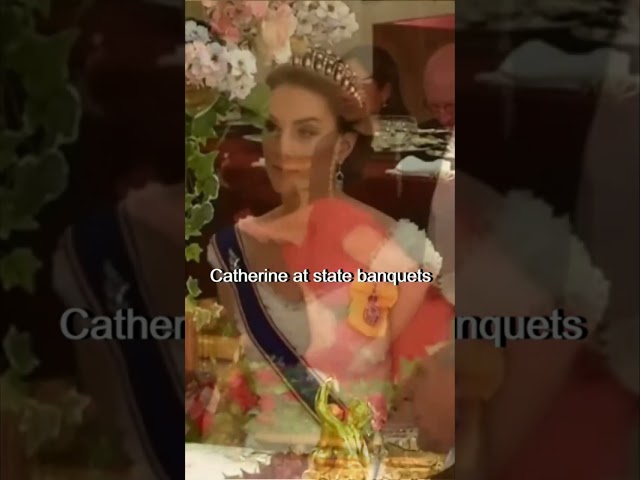 Dazzling Princess Catherine at Royal Banquets Tiara Moments #princessofwales #princesskate