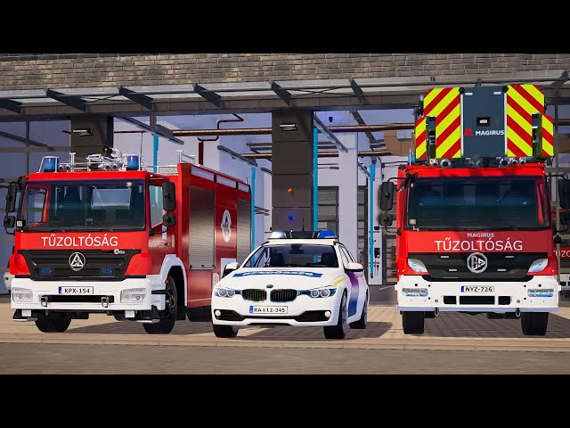 Emergency Call 112 - Budapest Polices, Firefighters Rapid Responding! 4K