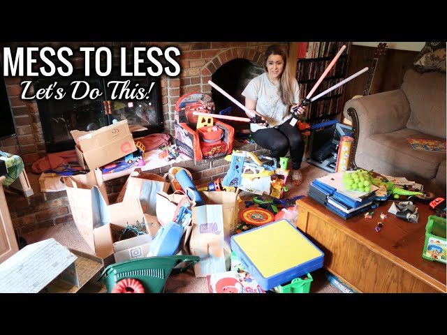 MOST EXTREME DECLUTTER WITH ME + Clean | Messy to Minimal Living Room | Satisfying Before & After!