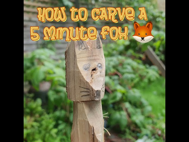 learn how to carve a five minute fox head  bushcraft 🦊