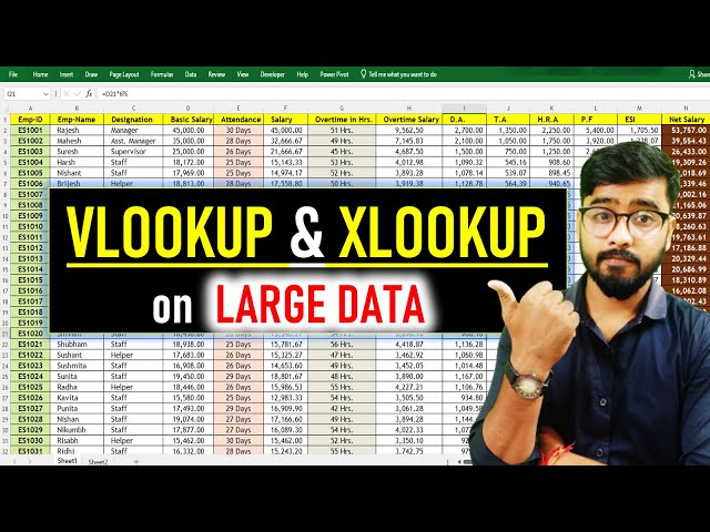 How To Apply VLOOKUP and XLOOKUP Formula on Large Data in Excel [Hindi] #excel
