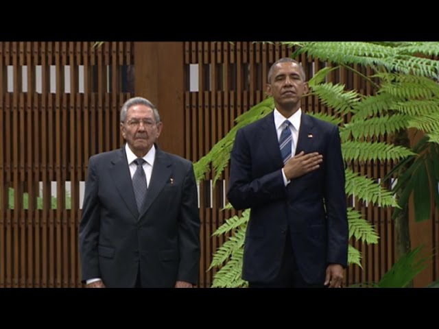 President Obama's Meets Cuban President Raul Castro in Havana