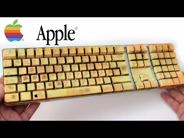 Yellowed Apple Keyboard Restoration - Yellowed Plastic Retrobright