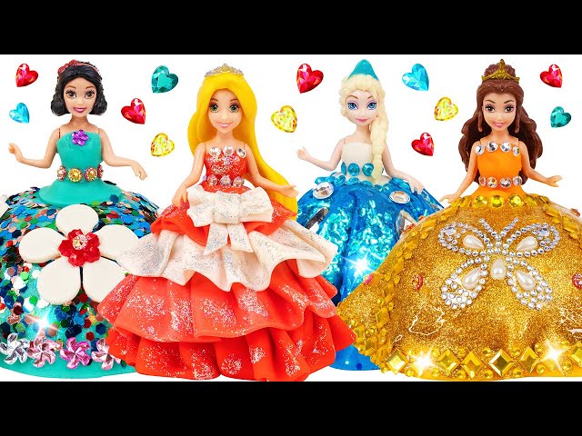 Disney Princesses Dress Up - Amazing Clay Outfits for Dolls