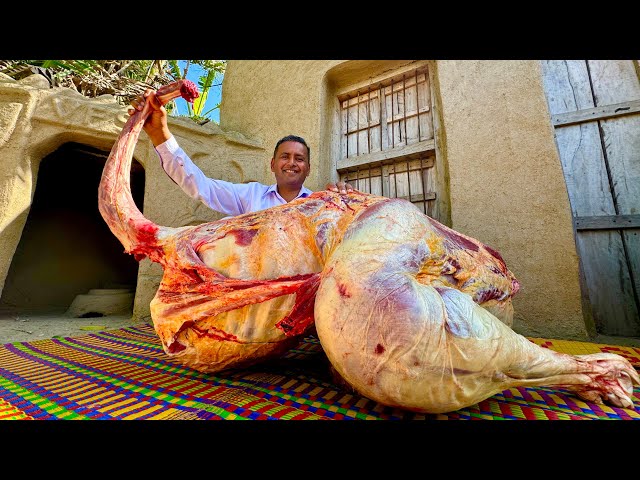 Cooking A Whole Huge Ostrich | 60 KG Whole Ostrich Cooking in Village | Village Food Secrets