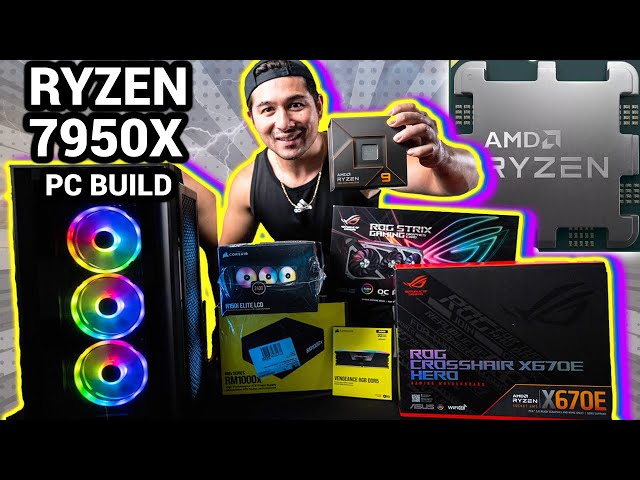 AMD RYZEN 7950X GAMING PC BUILD! 🎮CORSAIR 5000X, ASUS RTX 3080 Ti STRIX, RYZEN 9 7950X!