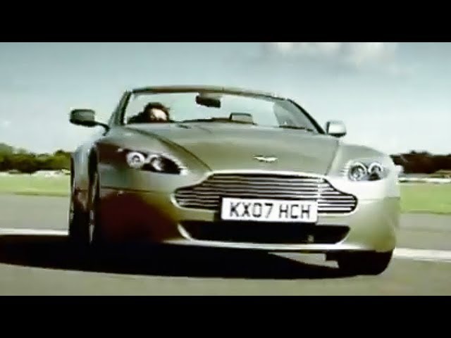 Aston Martin V8 Vantage vs Man on Jet Powered Rollerskates! | Top Gear
