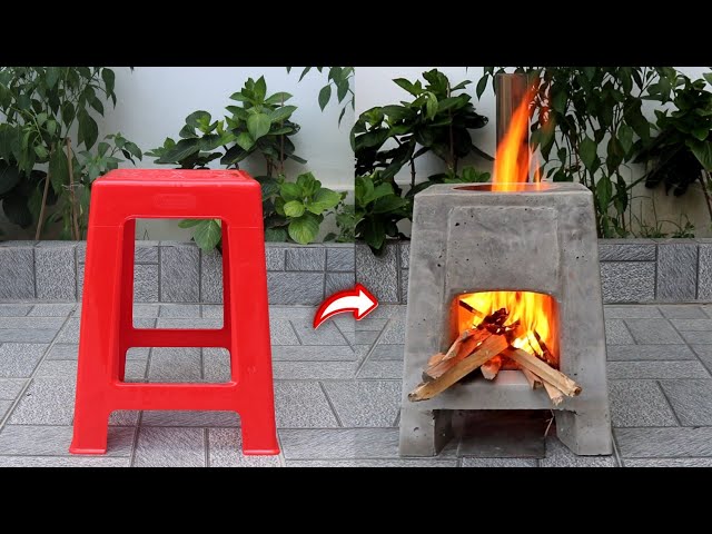 Save gas with wood stove / Stove ideas molded from plastic chairs