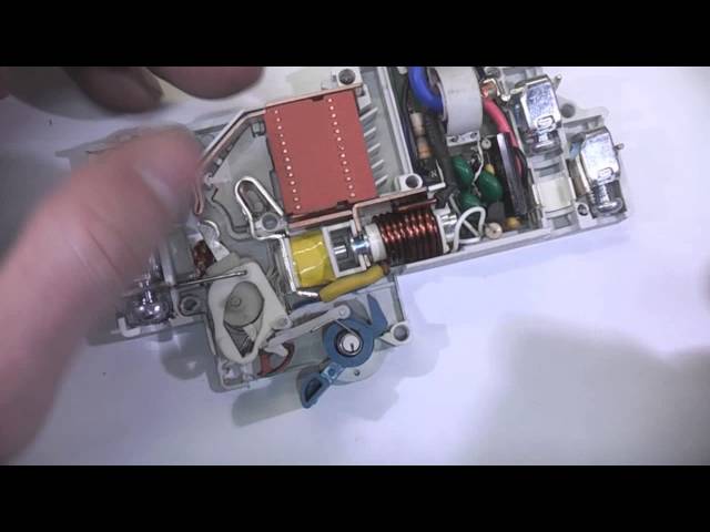 RCBO circuit breaker teardown and extreme overload test