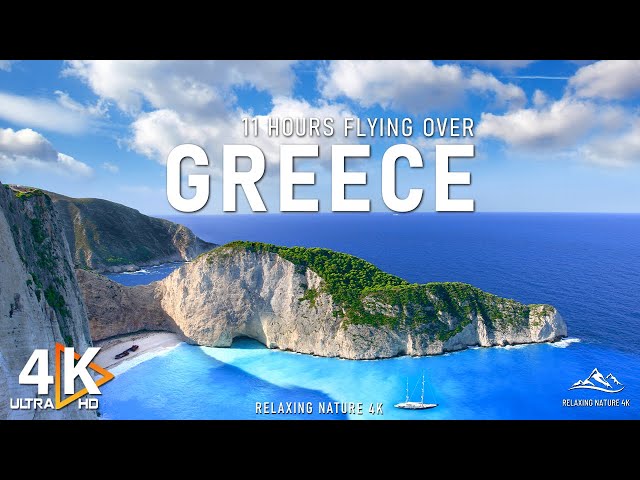 FLYING OVER GREECE 4K UHD - Relaxing Music With Beautiful Nature Scenes - 4K Video UHD