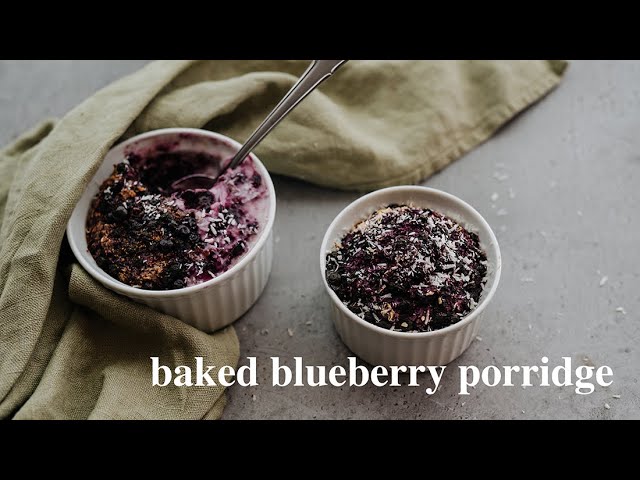 Baked Blueberry Porridge | quick, healthy breakfast
