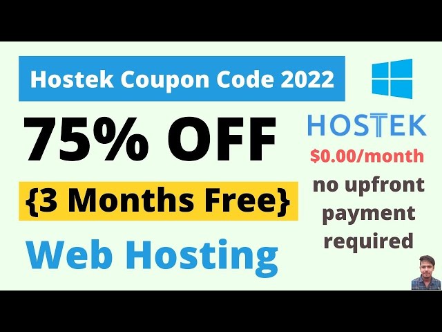 75% OFF Hostek Coupon Code May 2024 {3 Months Free Web Hosting}