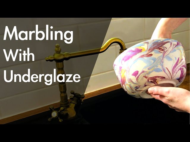 Marbling With Underglaze On Pottery
