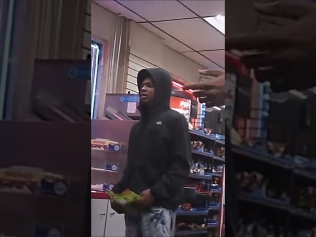 GUY STEALING CANDY AT DETROIT GAS STATION