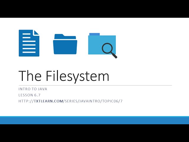 Working With the File System in Java (6.7)