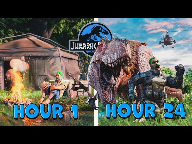 I Survived 24 Hours Straight in Jurassic World on ARK Survival Evolved