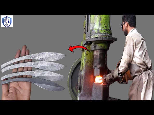 How To Make Damascus steel  Blank Blade knife in Factory #rajputknives