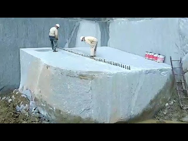 Amazing Fastest Stone Splitting Technique - Incredible Modern Granite Mining Machines Technology ▶2