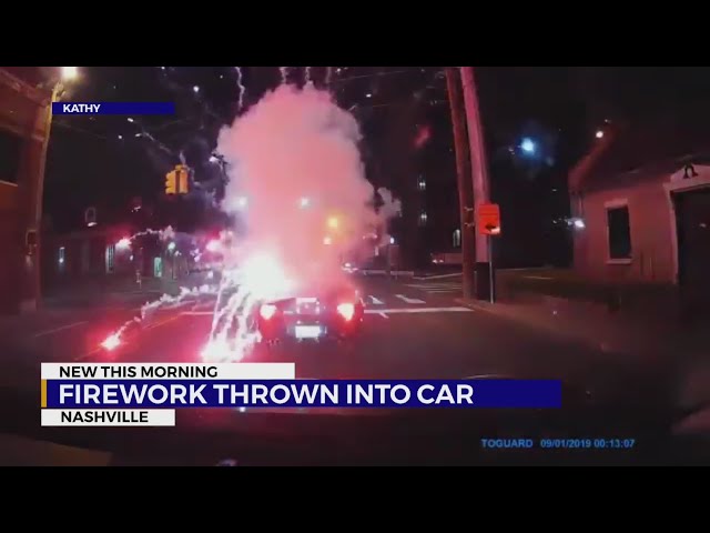 Firework thrown into car in Nashville