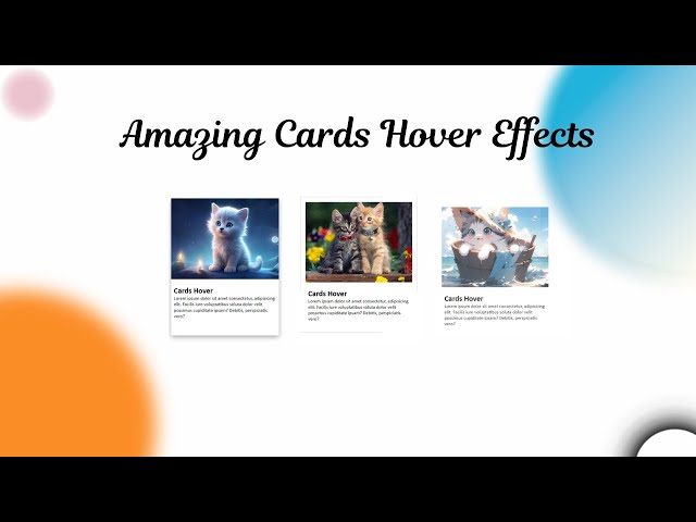 Top 3 CSS Hover Effects for Cards you NEED to know | CSS Hover Effects