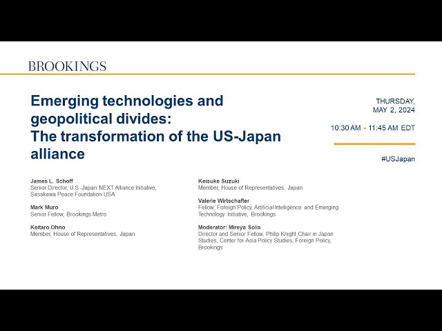 Emerging technologies and geopolitical divides: The transformation of the US-Japan alliance