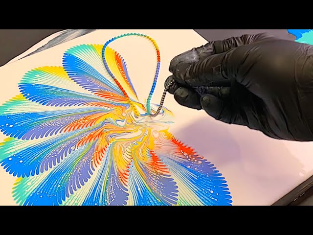 String Pulling CHAIN Technique!! Fluid Art ~ Acrylic Pouring ~ Wigglz Art! Beginners Special 4.99.