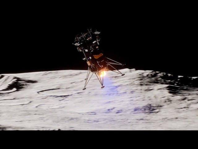 Intuitive Machines Nova-C lander touches down on the moon in amazing animation