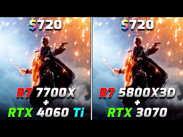 Ryzen 7 7700X + RTX 4060 Ti 8GB vs Ryzen 7 5800X3D + RTX 3070 | PC Gameplay Benchmark Tested