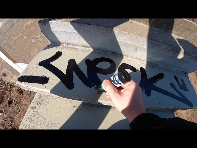 Single player graffiti tags and throwups +Bonus reinforcement of handmade black mop