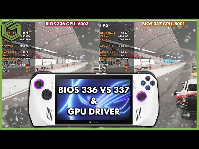 ROG Ally - Bios 336 vs 337 & GPU Driver - Game Benchmarks Comparison at 25 Watts