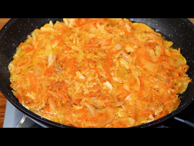 Cabbage, carrot and eggs are better than meat! Simple and delicious breakfast recipe