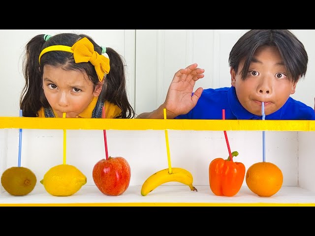 Ellie and Alex Try Fruit Drinks | Healthy Eating for Children